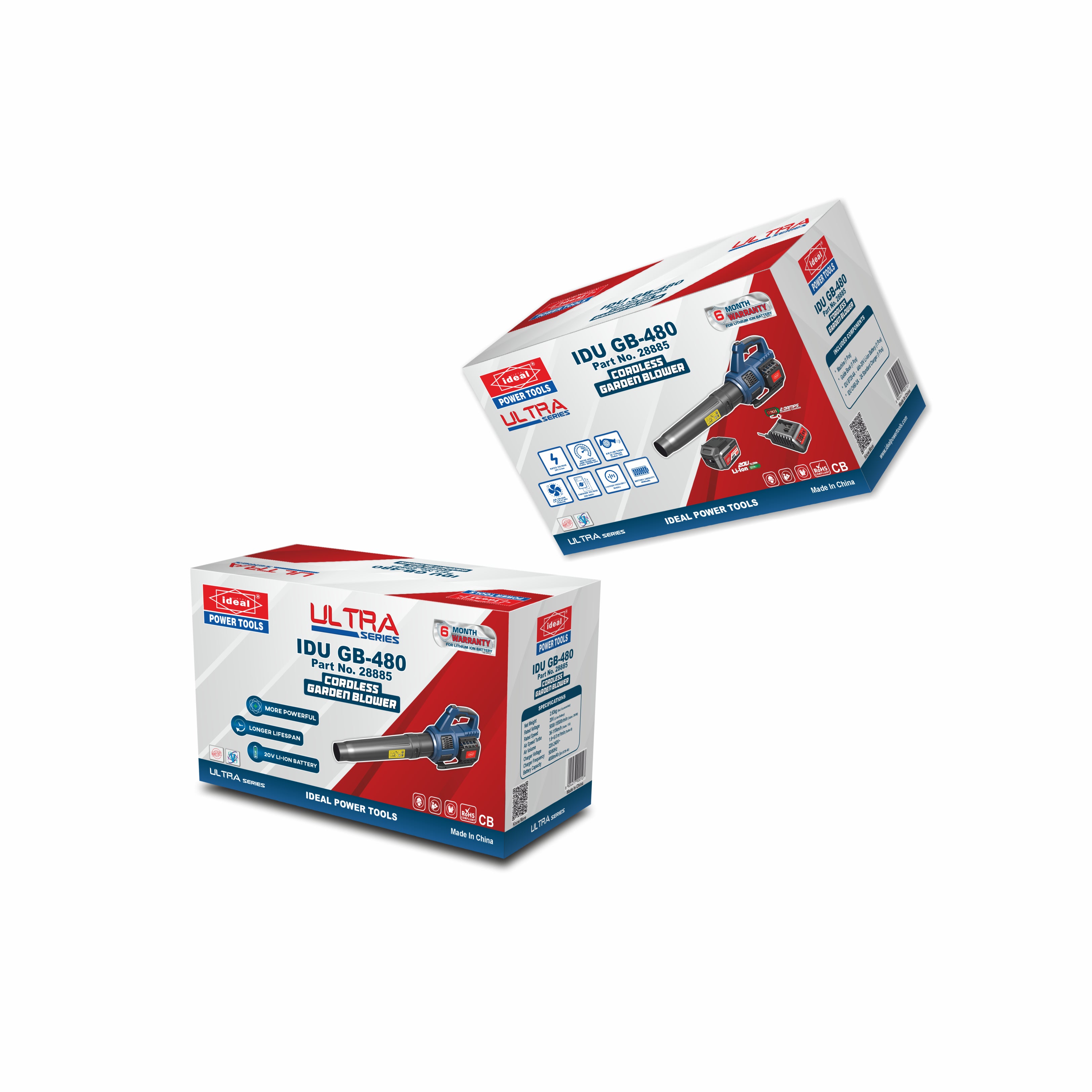 IDU GB-480 CORDLESS GARDEN BLOWER MACHINE KIT