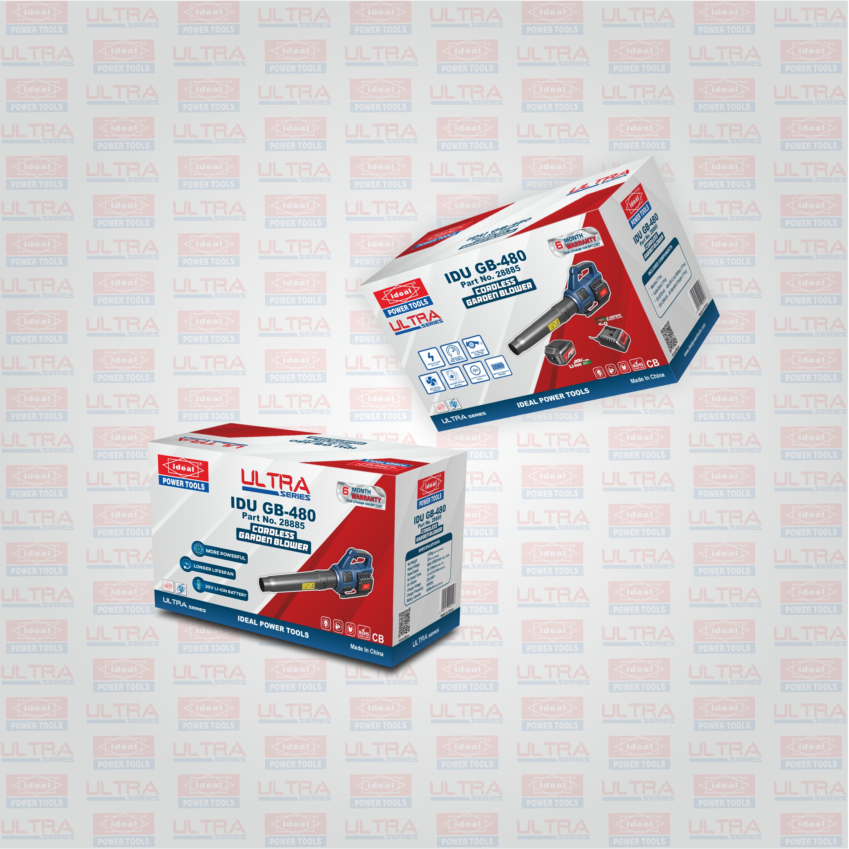 IDU GB-480 CORDLESS GARDEN BLOWER MACHINE KIT