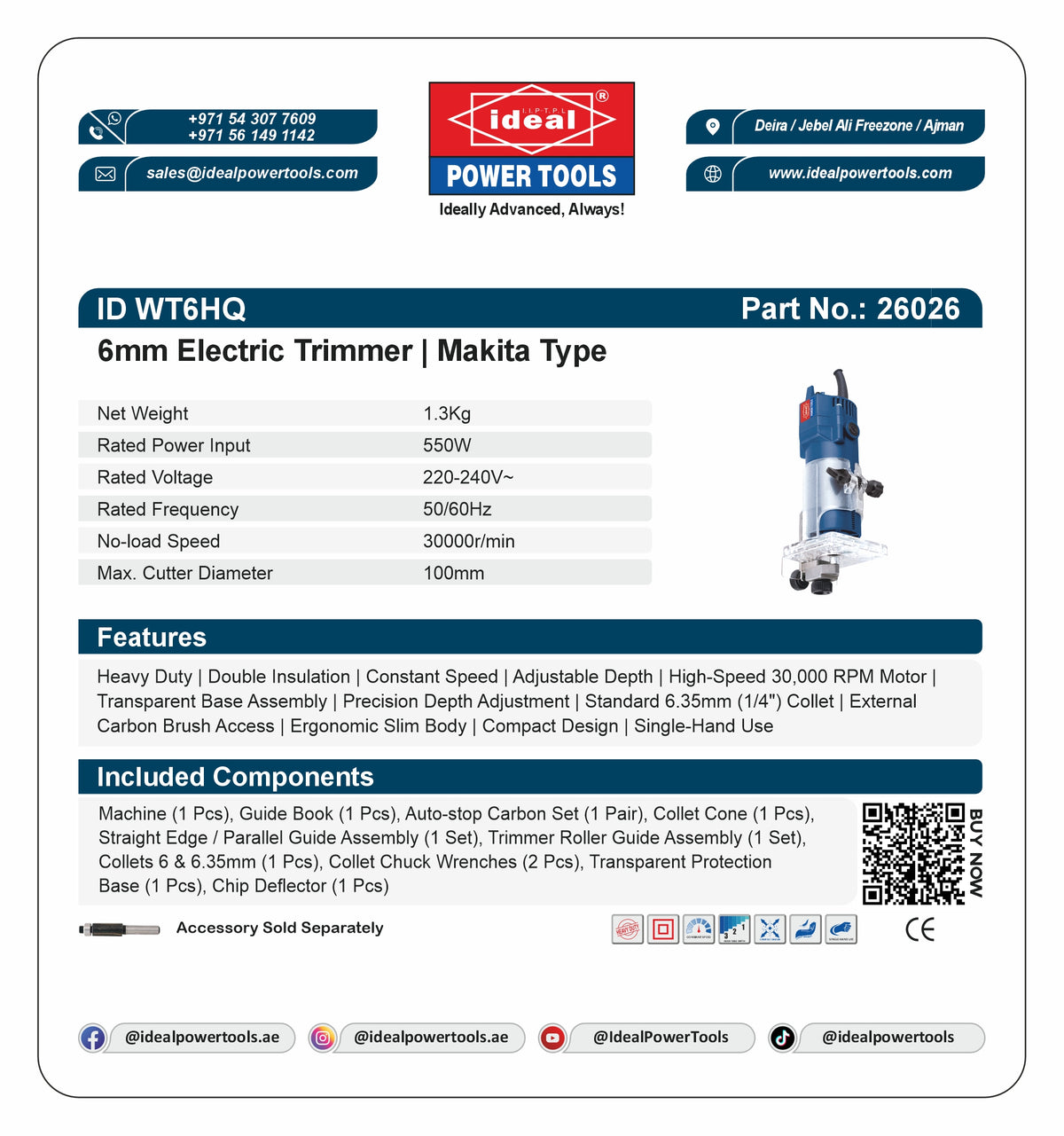 ID WT6HQ ELECTRIC TRIMMER MACHINE [G-240V] [Makita Type] - 26026