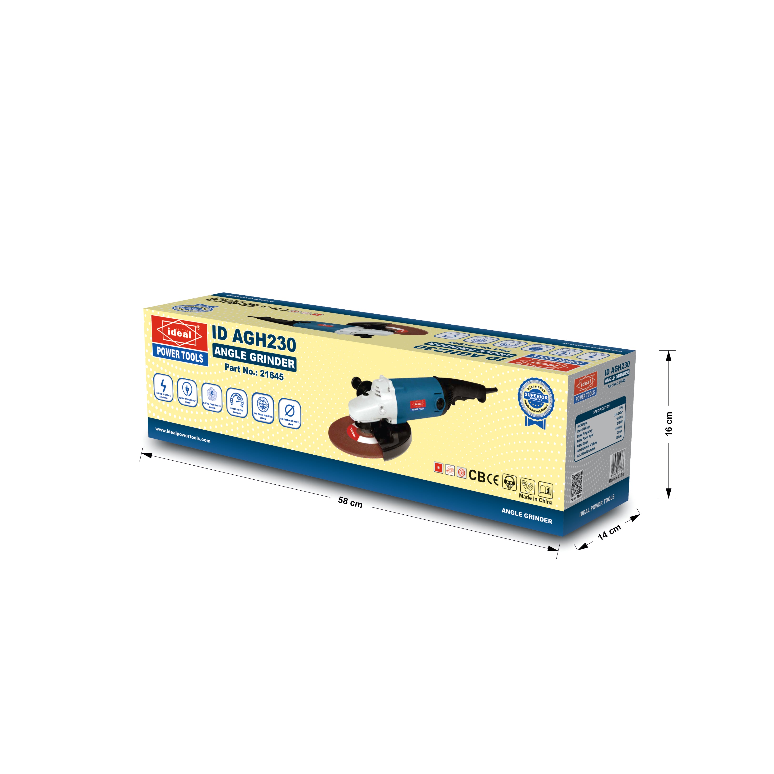 ID AGH230 9" ELECTRIC ANGLE GRINDER MACHINE [G-240V] [Hitachi Type] - 21645