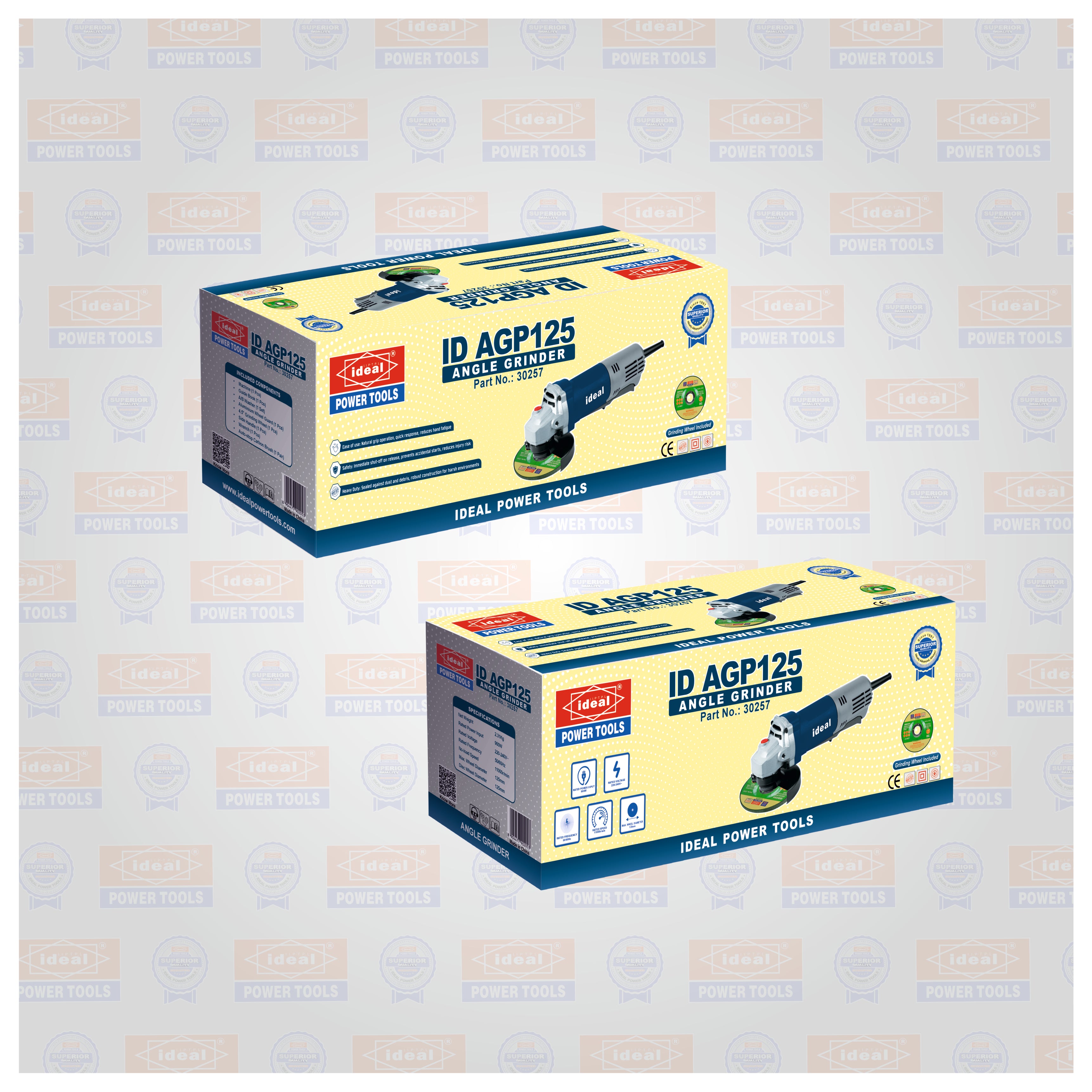 ID AGP125 [PADDLE SWITCH] [5"] ELECTRIC ANGLE GRINDER MACHINE [G-240V] - 30257