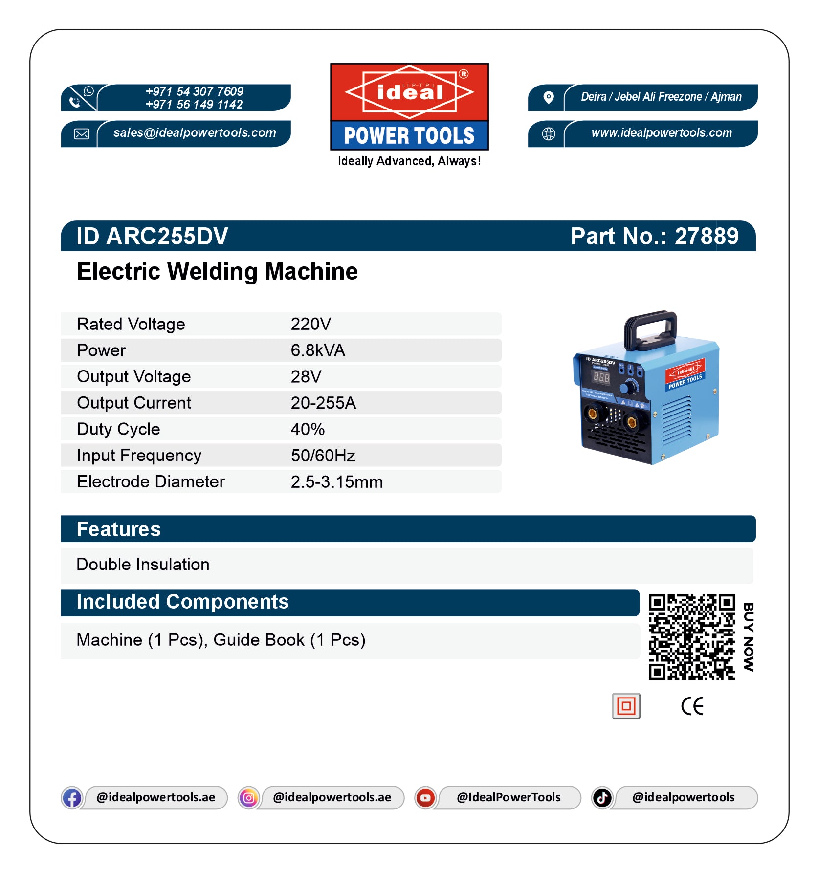 ID ARC255DV ELECTRIC WELDING MACHINE [G-240V] - 27889