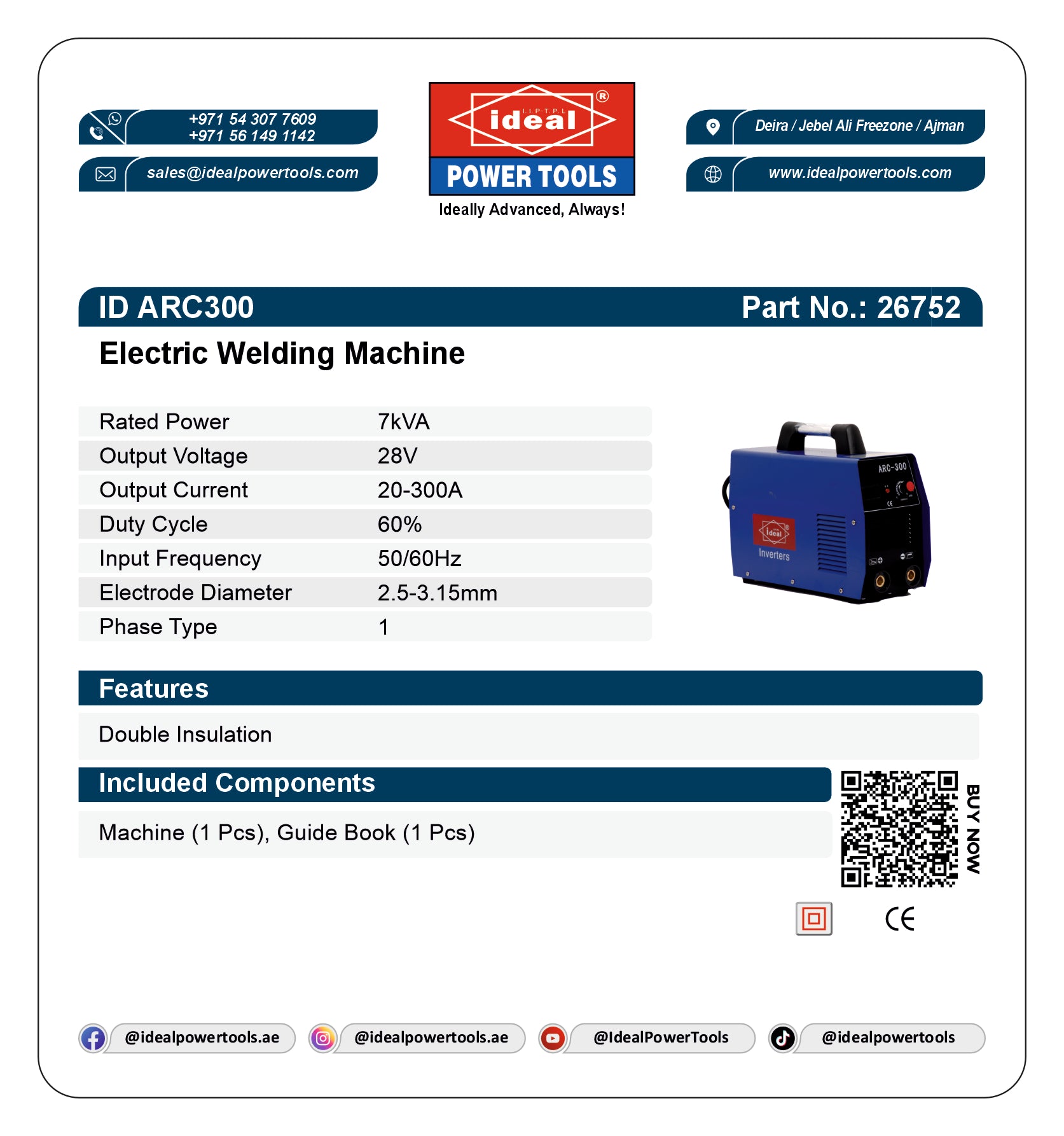 ID ARC300 [PROFESSIONAL] ELECTRIC WELDING MACHINE [G-240V] - 26752