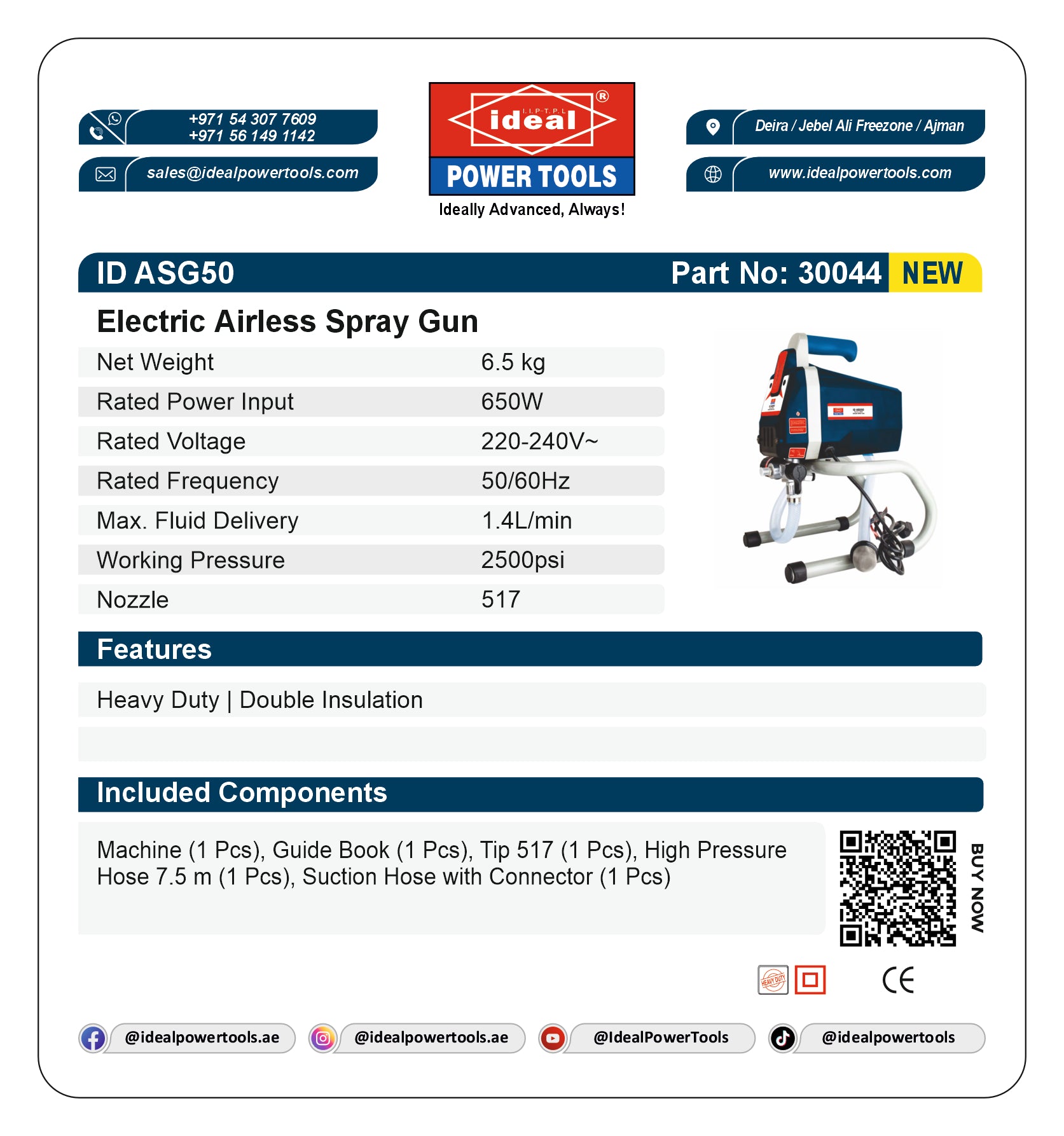 ID ASG50 ELECTRIC AIRLESS SPRAY GUN MACHINE [G-240V] - 30044