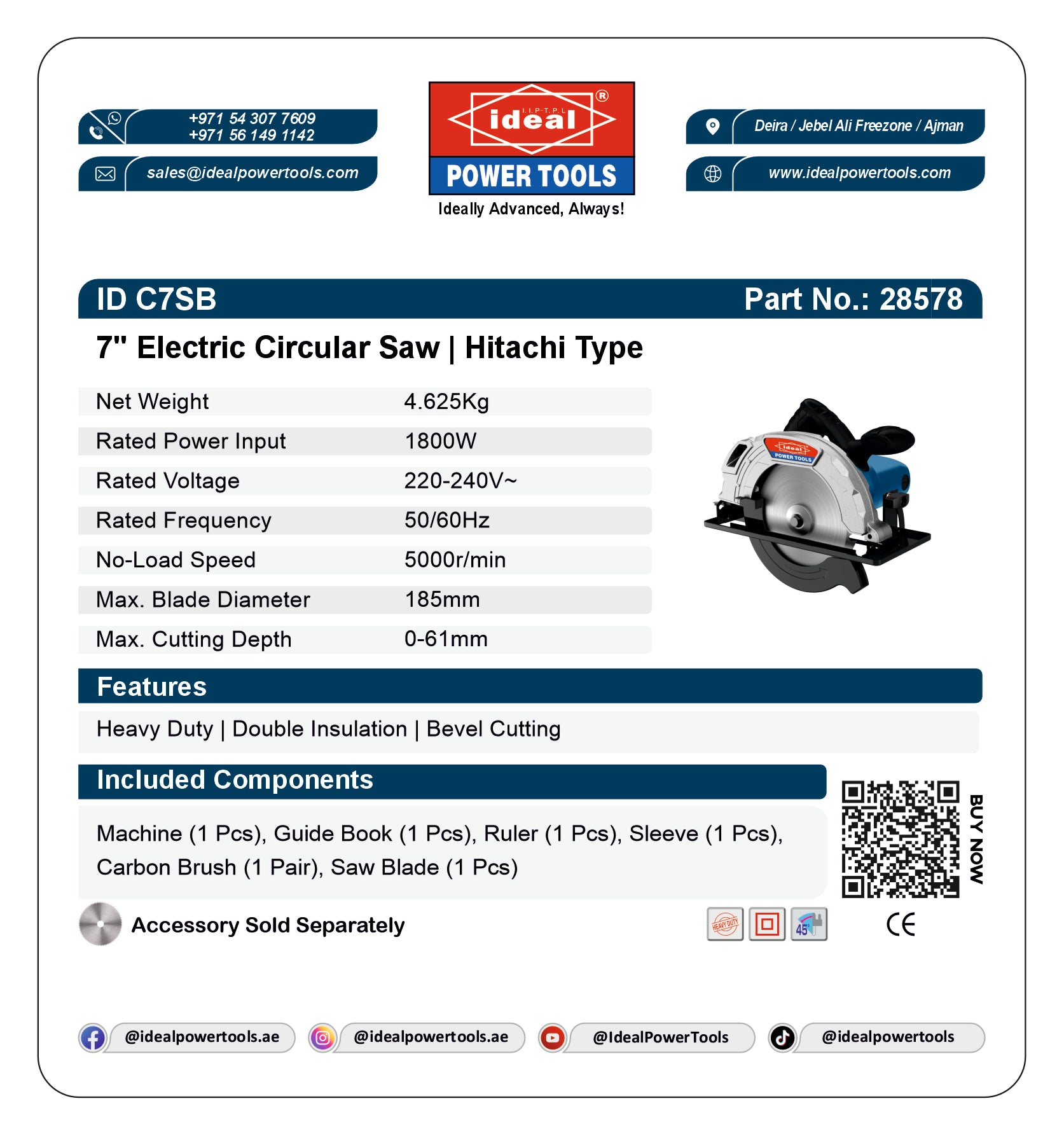 ID C7SB ELECTRIC CIRCULAR SAW MACHINE