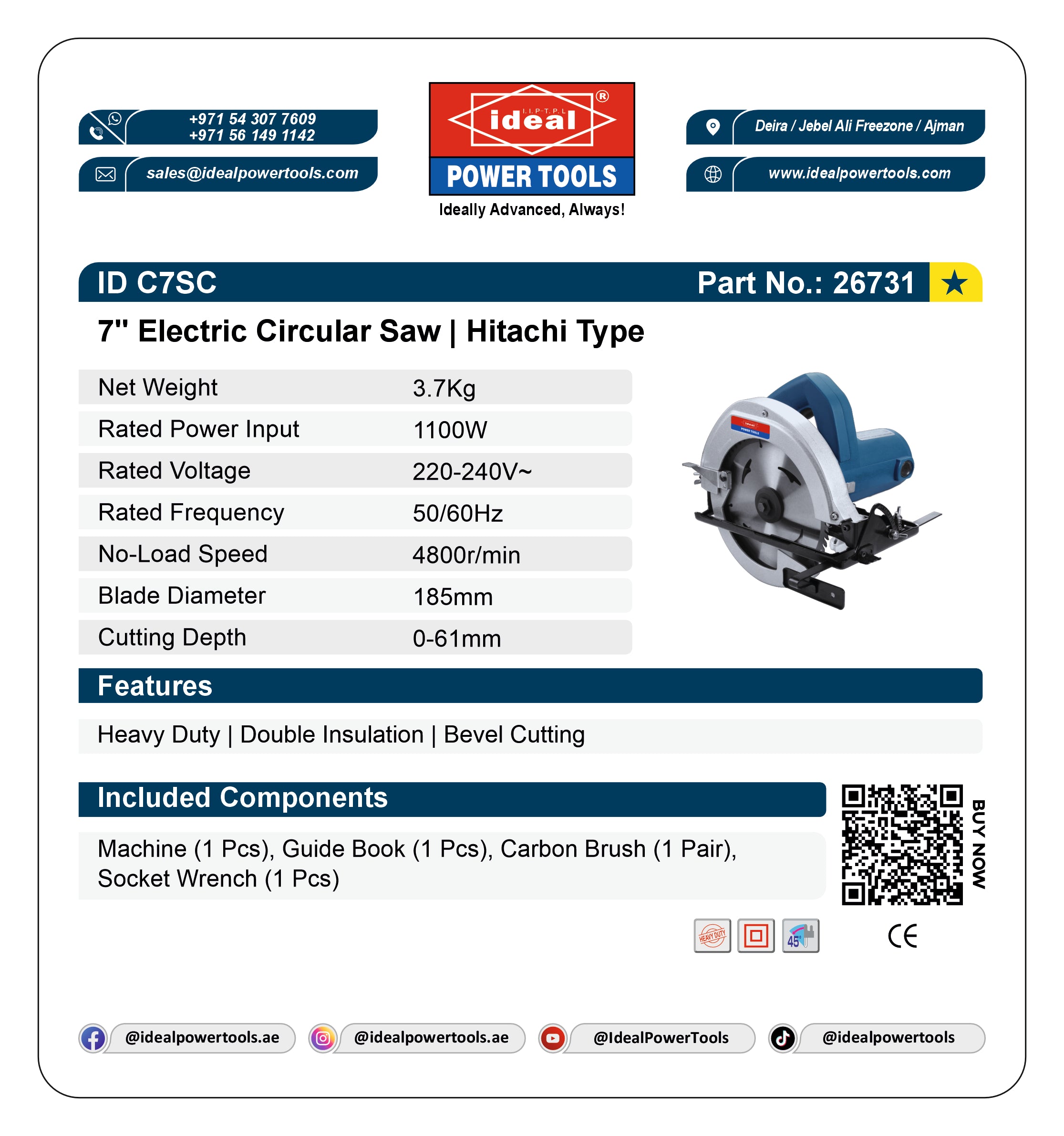 ID C7SC ELECTRIC CIRCULAR SAW MACHINE