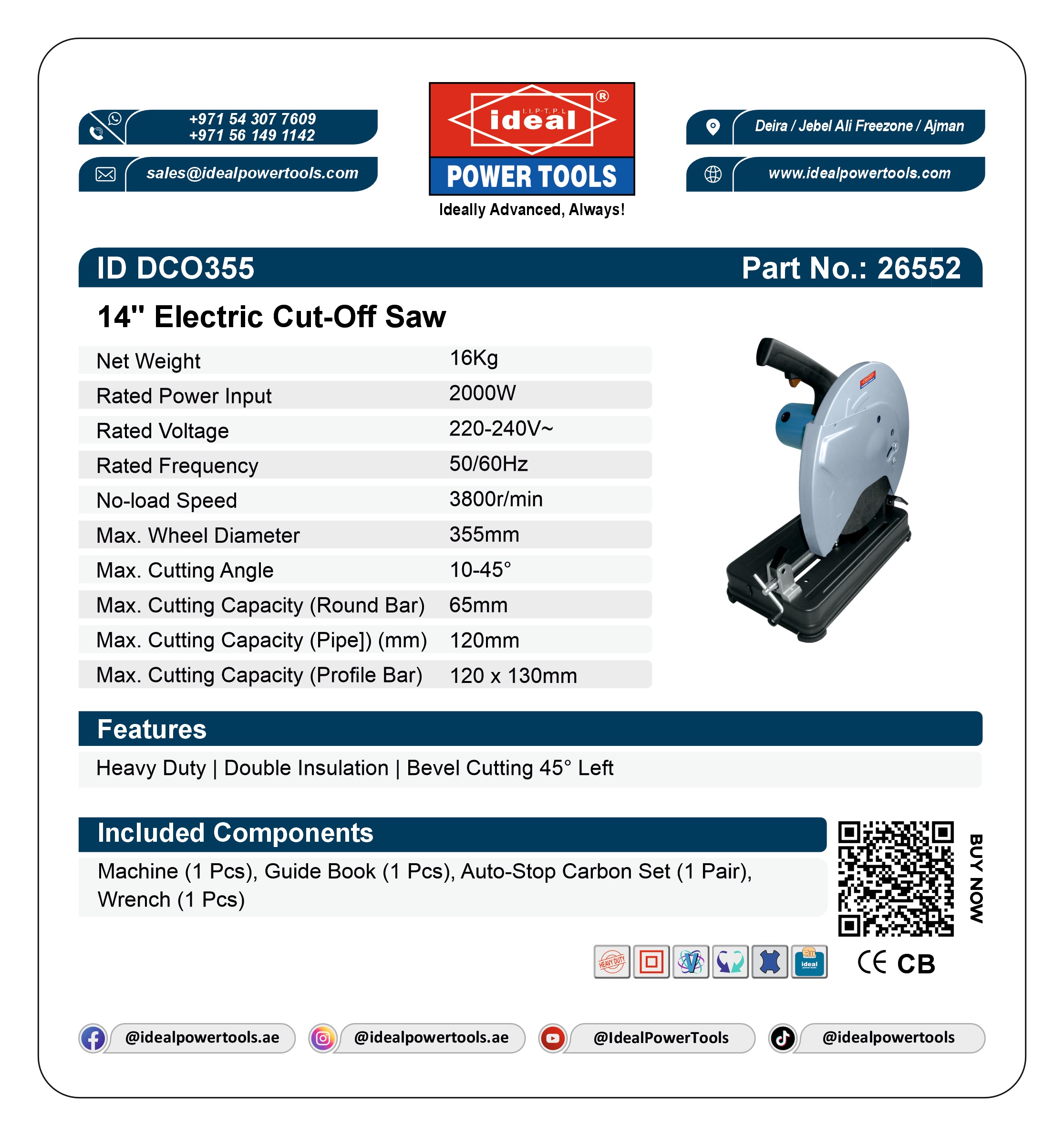 ID DCO355 ELECTRIC CUT-OFF SAW MACHINE