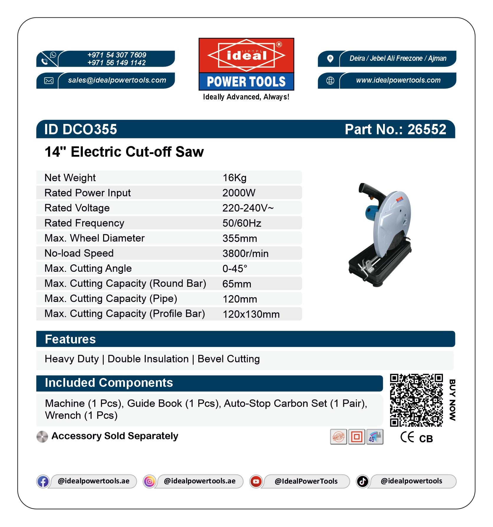 ID DCO355 ELECTRIC CUT-OFF SAW MACHINE