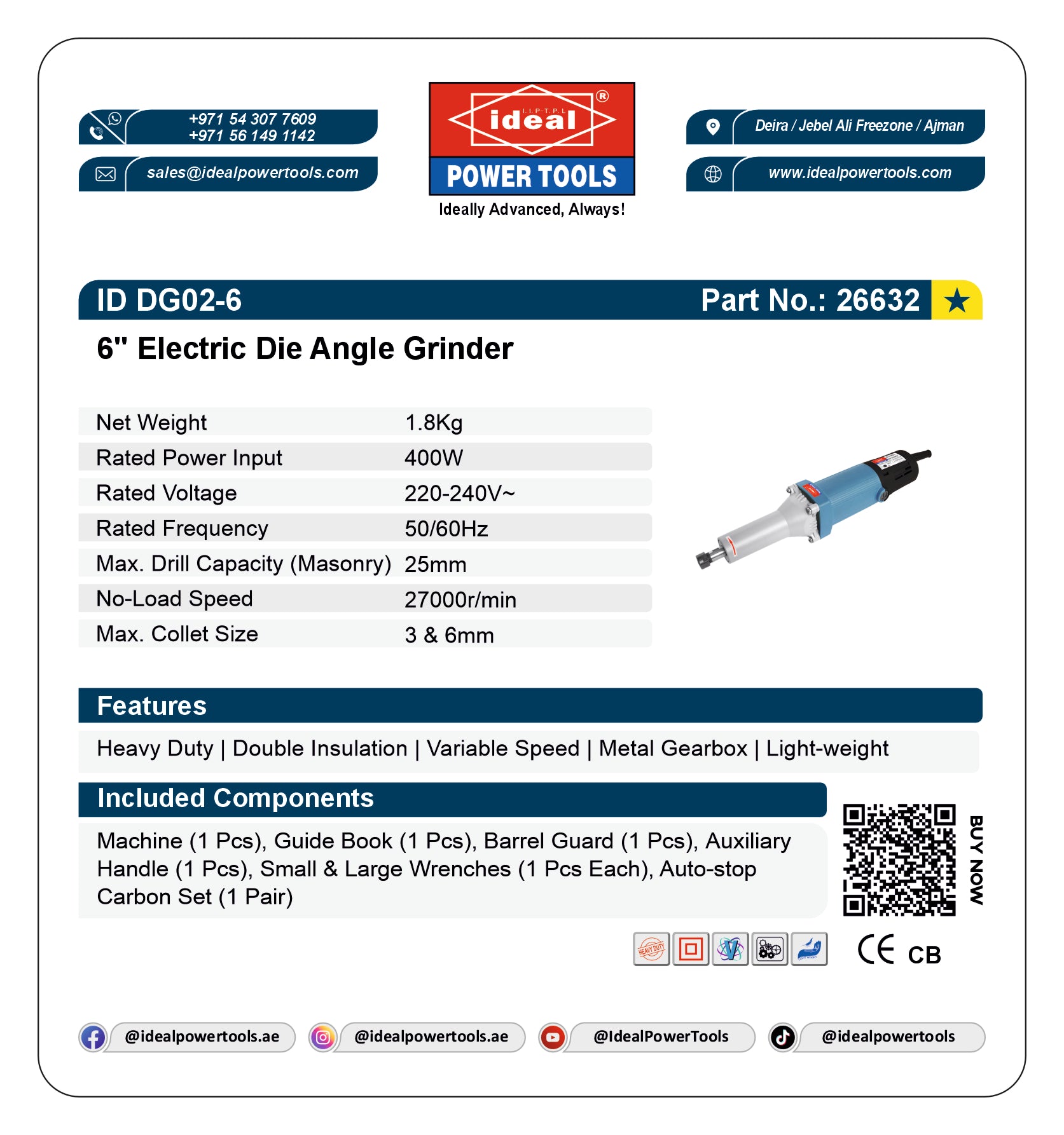 ID DG02-6 ELECTRIC DIE GRINDER MACHINE