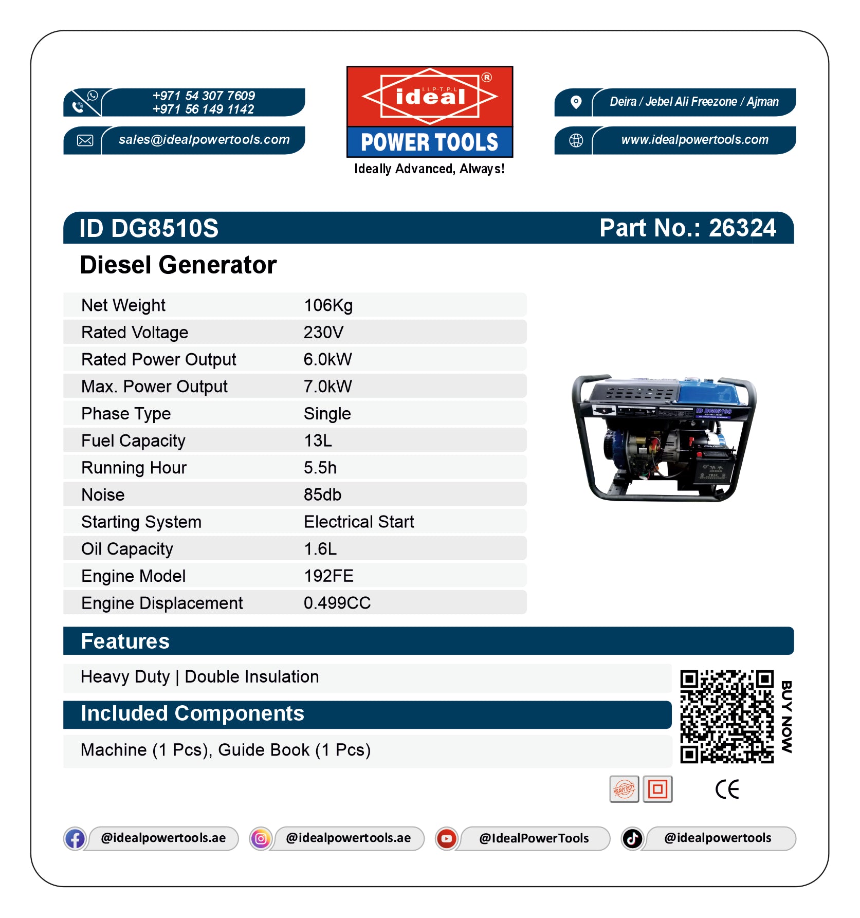 ID DG8510S DIESEL GENERATOR MACHINE [DIESEL] - 26324