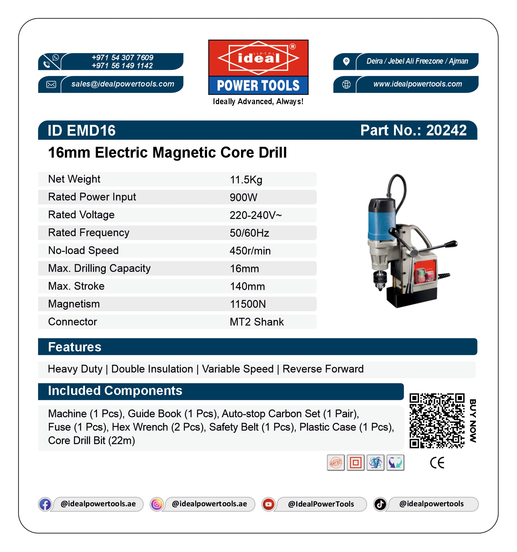 ID EMD16 ELECTRIC MAGNETIC CORE DRILL MACHINE [G-240V] - 20242
