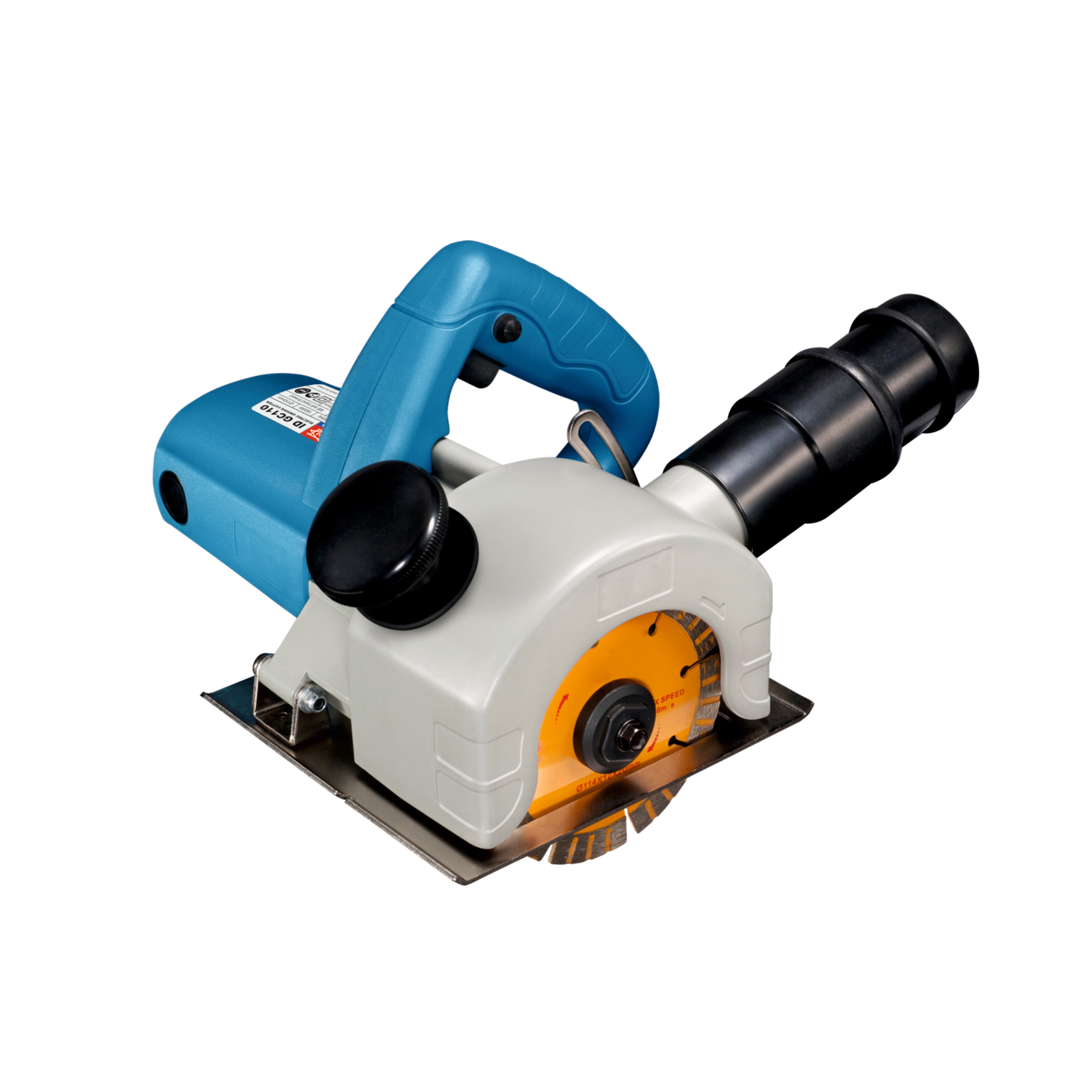 Electric Groove Cutters and Wall Chaser machine with blue handle and orange blade on a white background