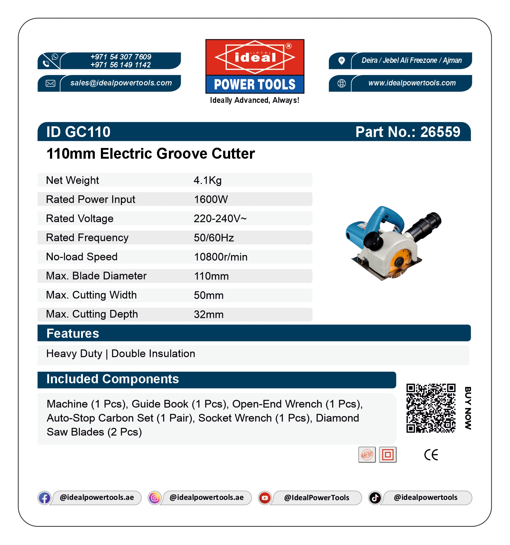 ID GC110 ELECTRIC GROOVE CUTTERS AND WALL CHASER MACHINE