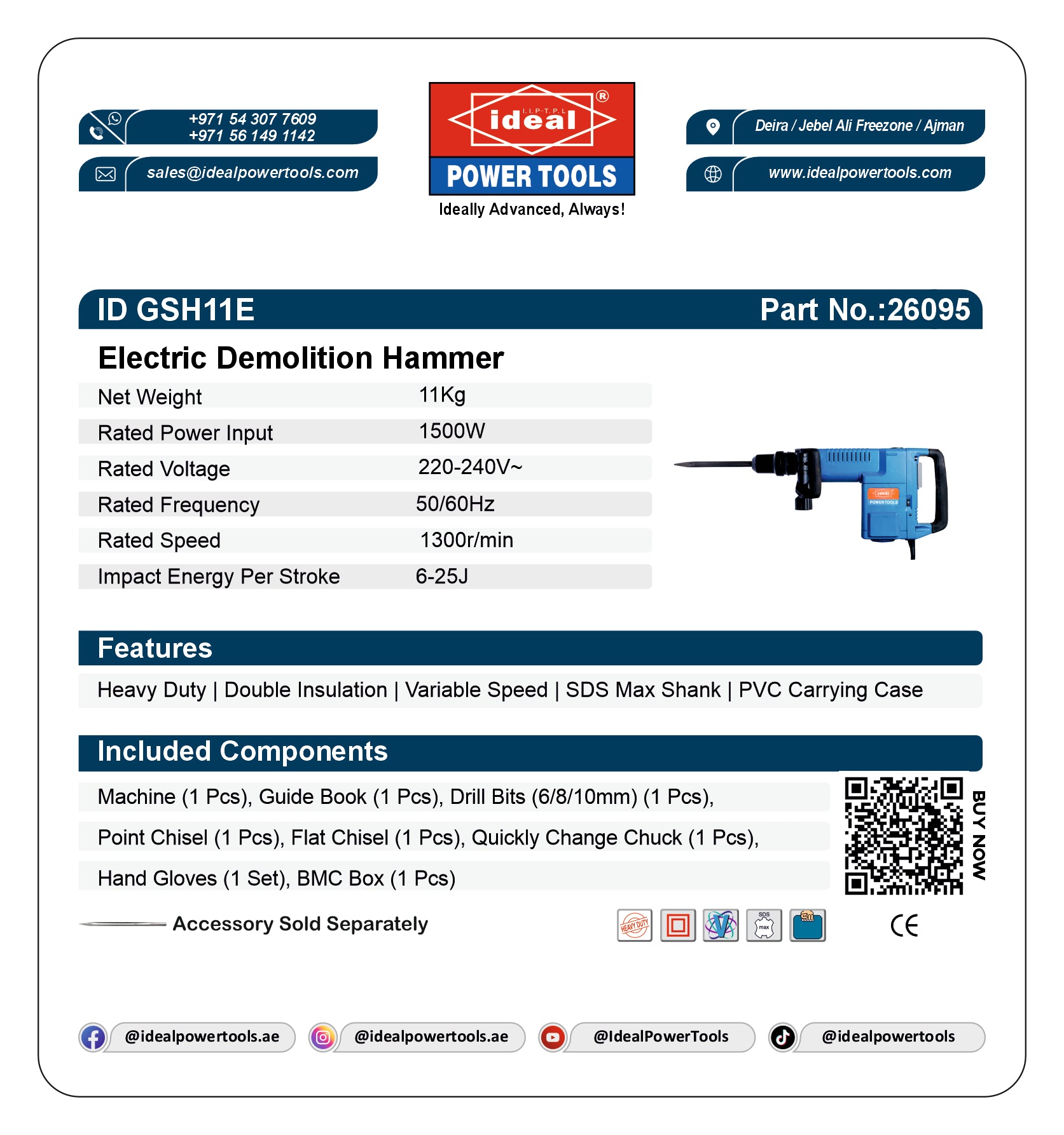 ID GSH11E ELECTRIC DEMOLITION HAMMER MACHINE