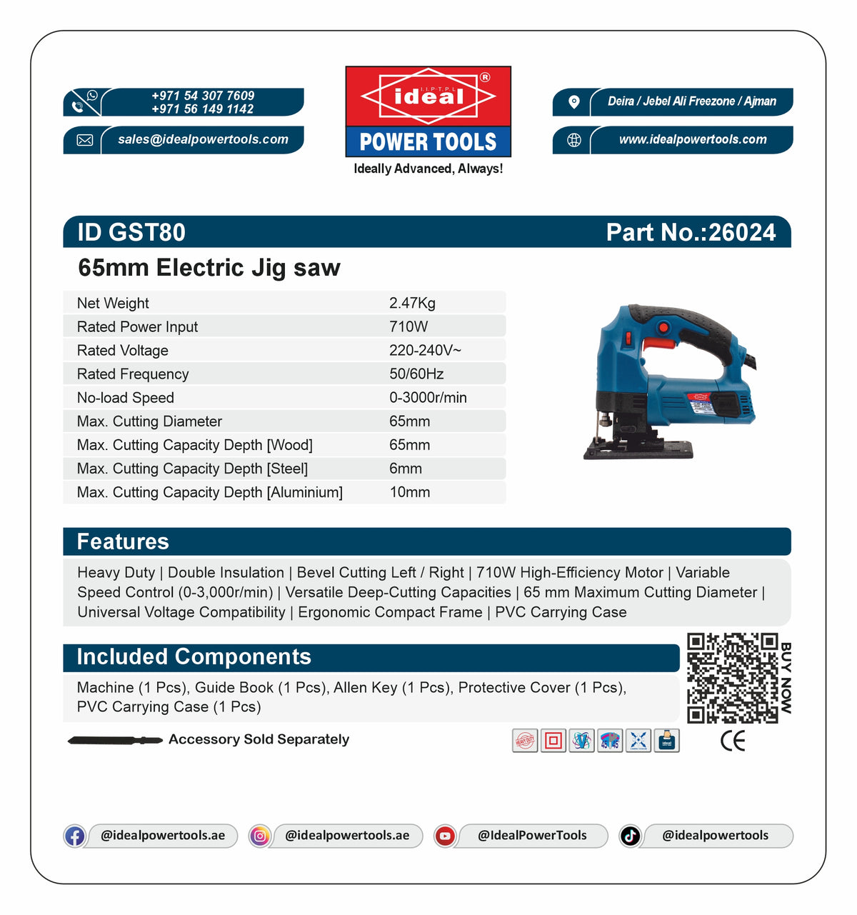 ID GST80 ELECTRIC JIGSAW MACHINE [G-240V] - 26024