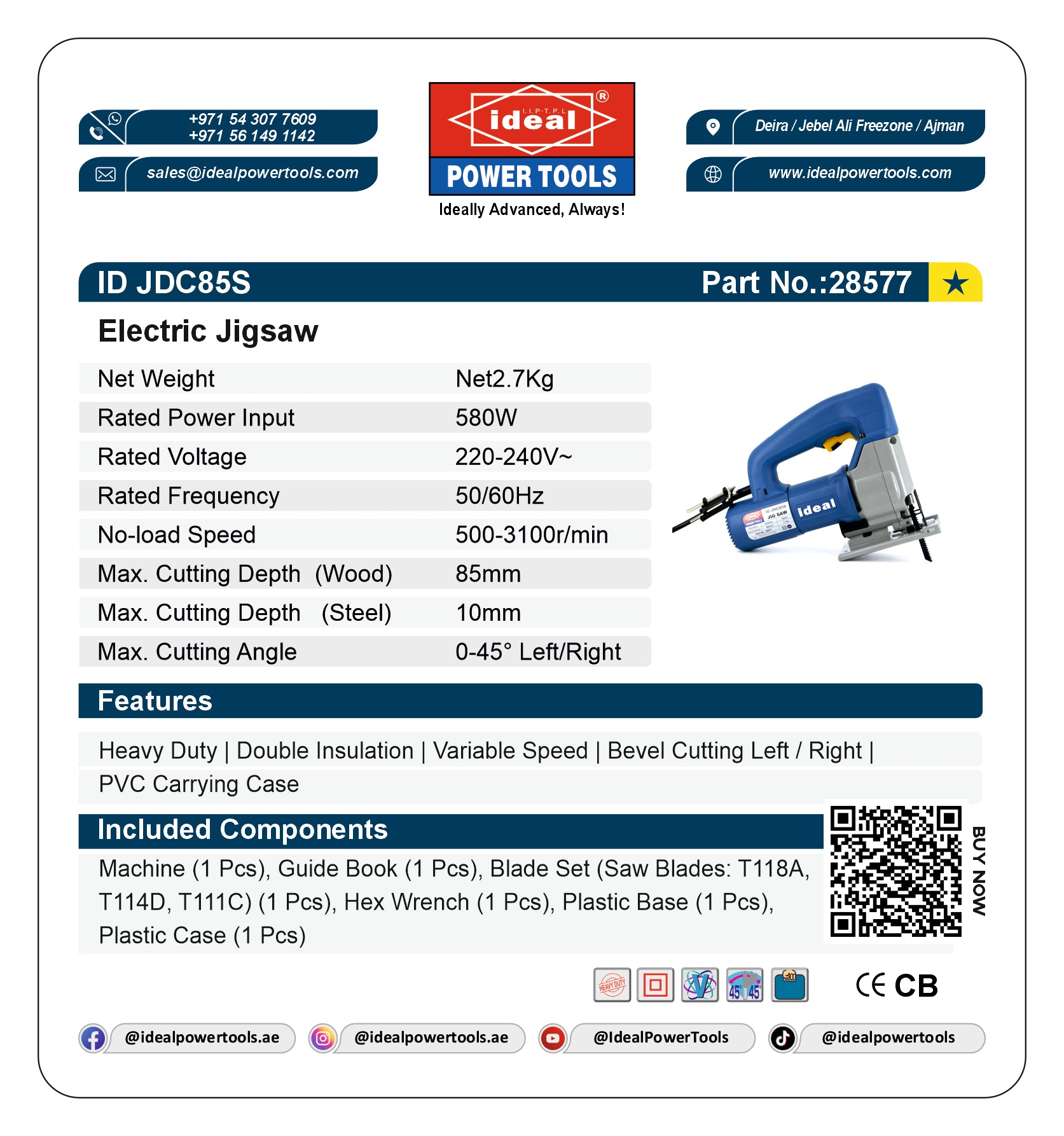 ID JDC85S ELECTRIC JIGSAW MACHINE