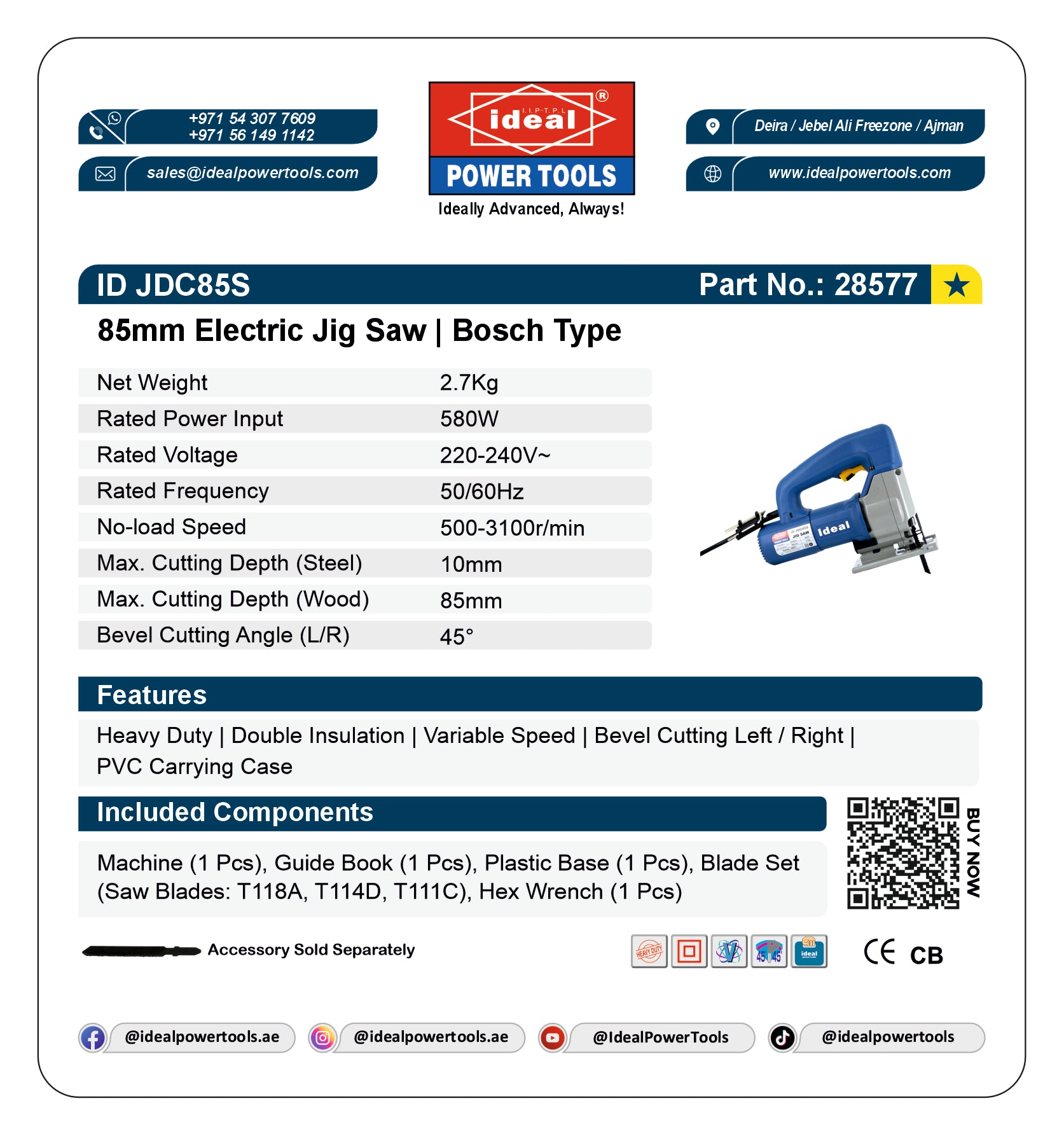 ID JDC85S ELECTRIC JIGSAW MACHINE