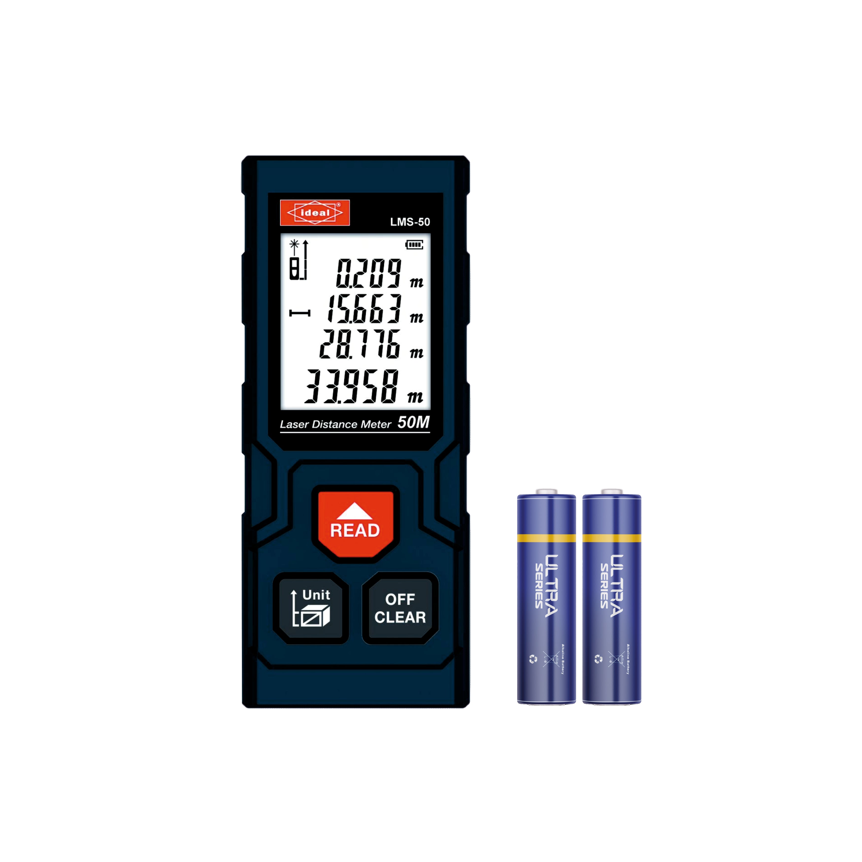 IDEAL ULTRA [ID LMS-50] [50 METER | RED] LASER MEASURE - 29071