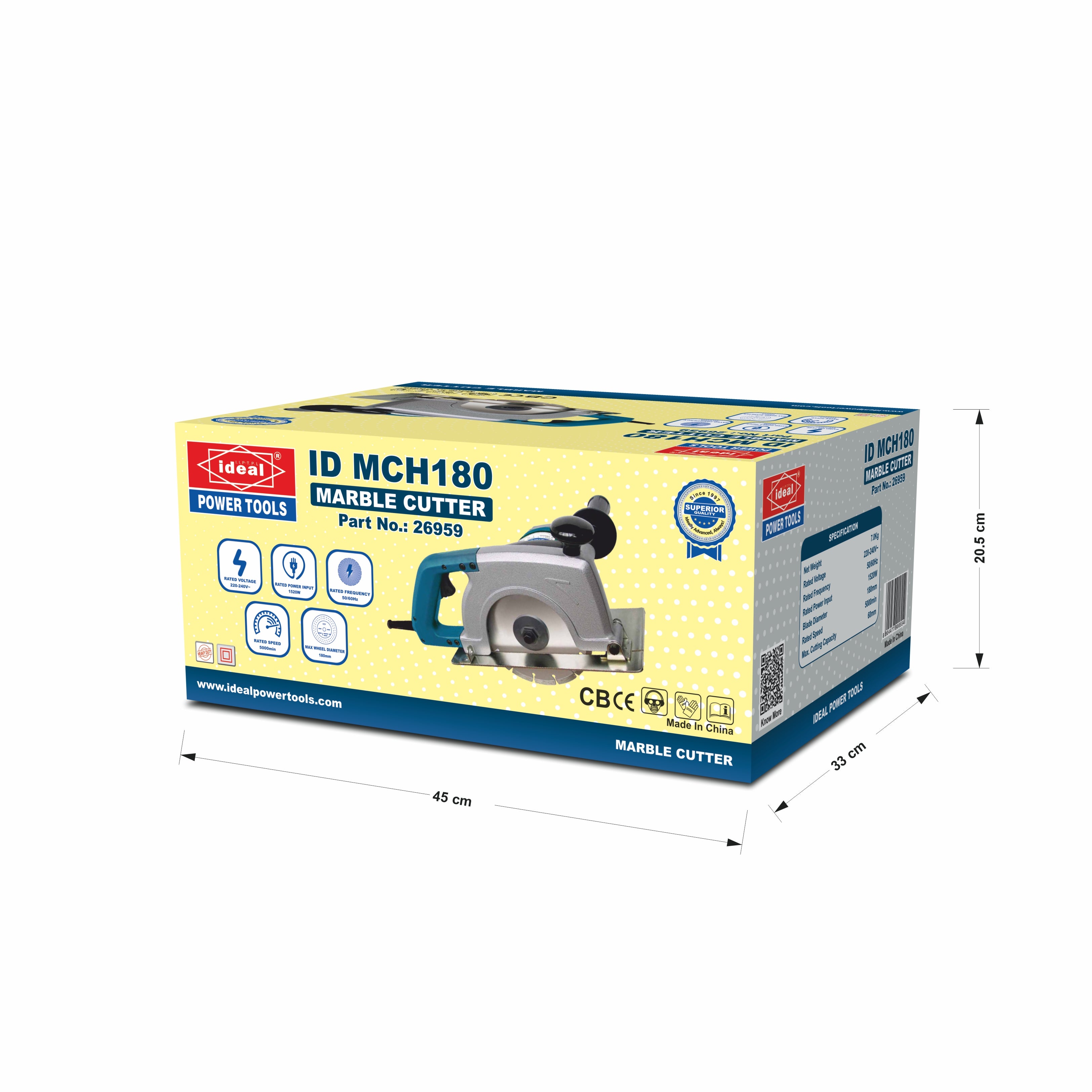 ID MCH180 7" [1520W] ELECTRIC MARBLE CUTTER MACHINE [G-240V] - 26959