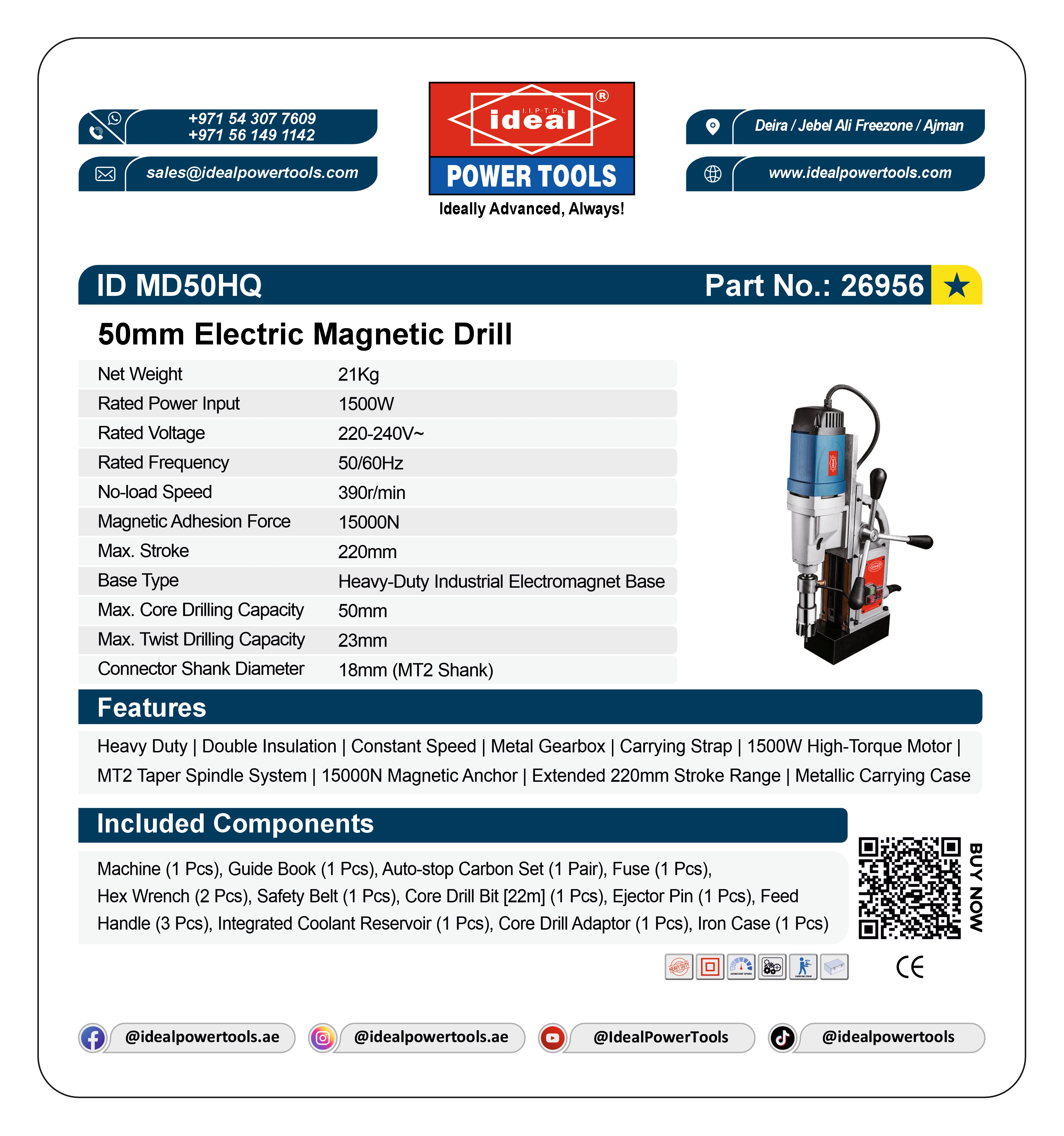 ID MD50HQ ELECTRIC MAGNETIC CORE DRILL MACHINE [G-240V] - 26956