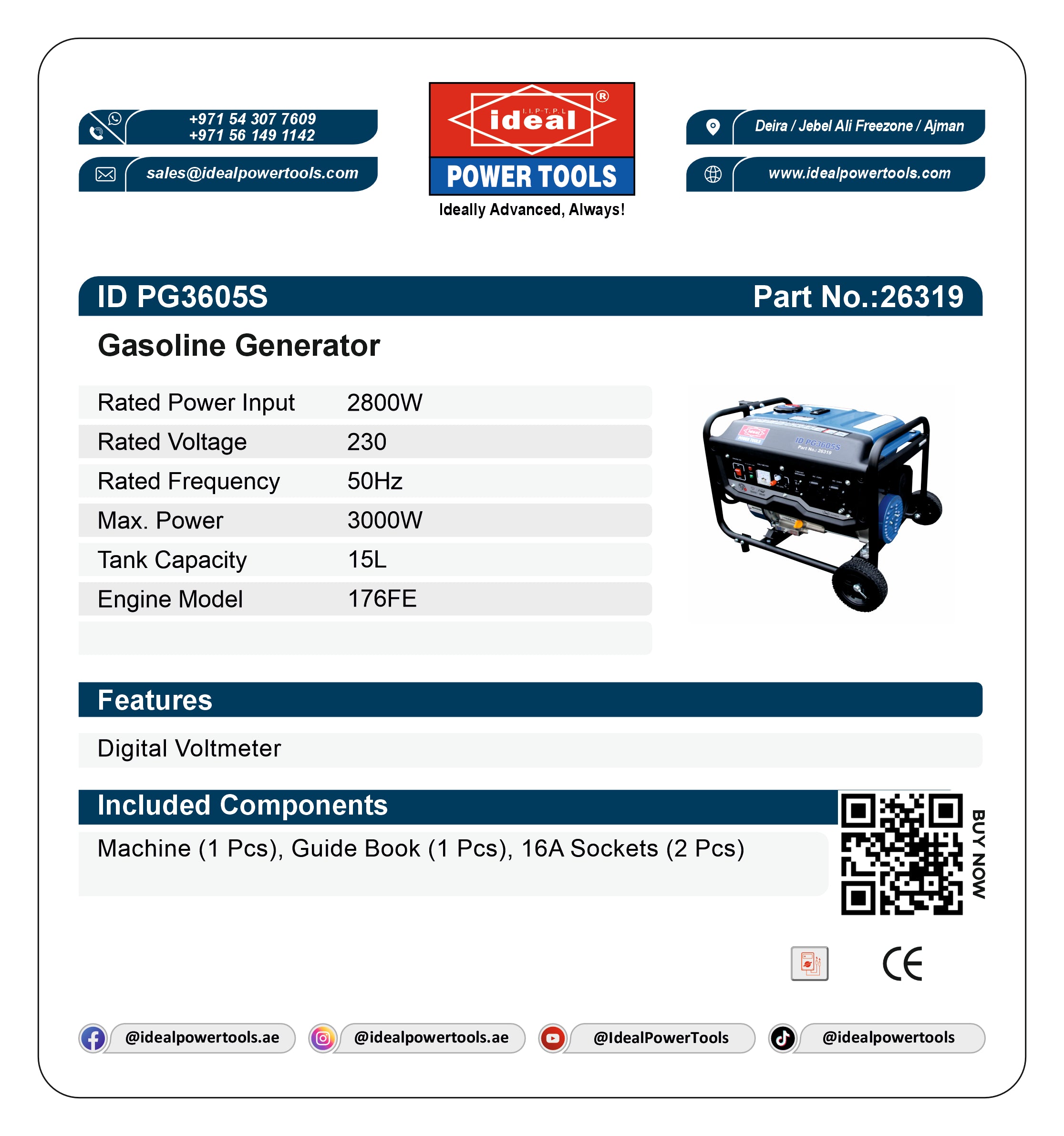 ID PG3605S GASOLINE GENERATOR MACHINE [GASOLINE] - 26319