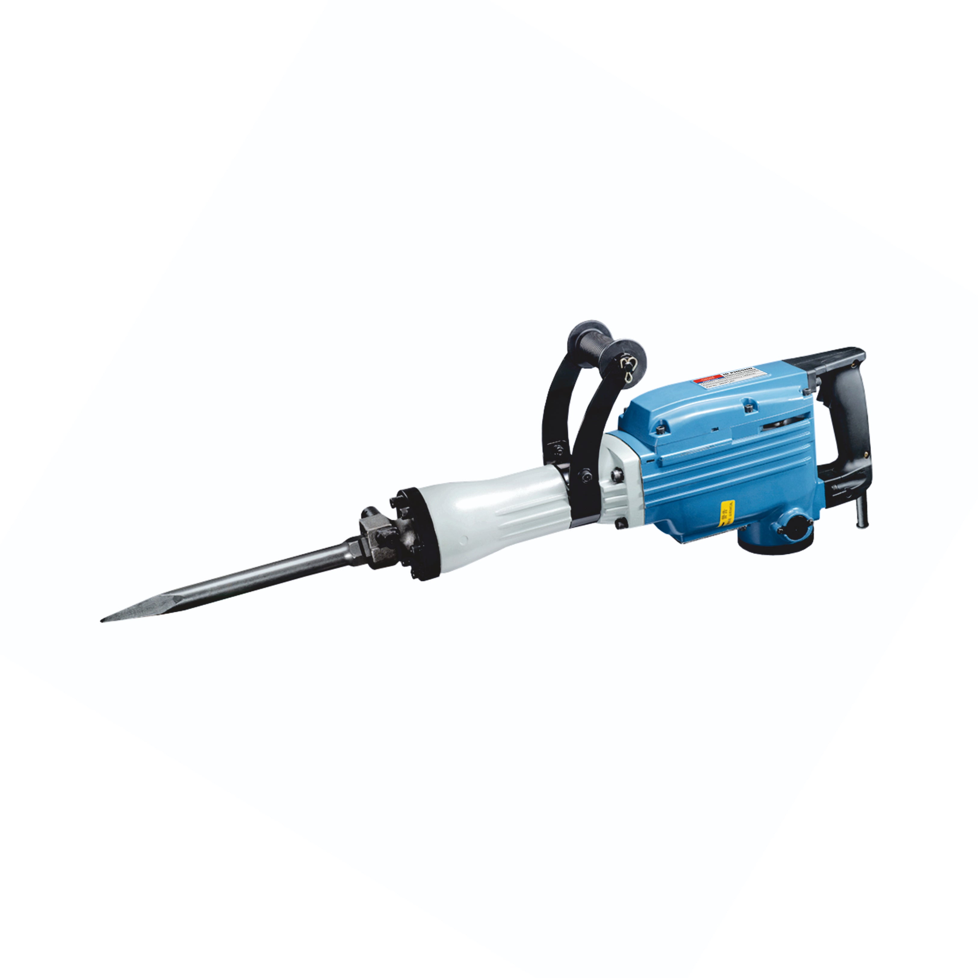 An electric demolition hammer ID PH65HD with a metal drill bit, shown from a side profile on a solid white background.