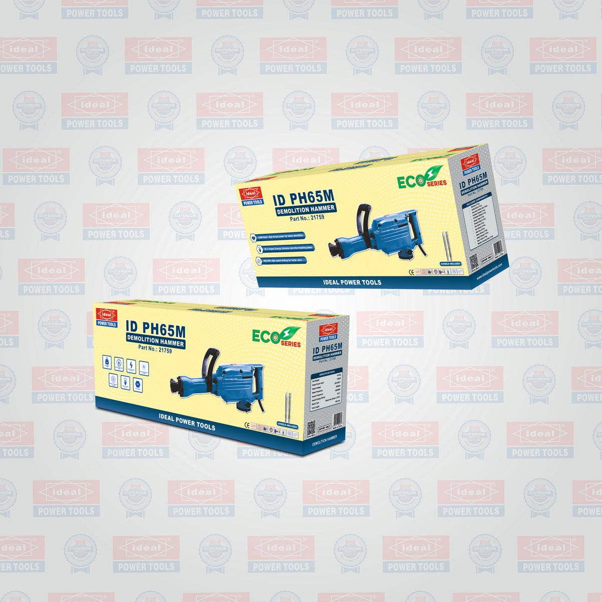 ID PH65M [ECO SERIES] [SHANK TYPE: 30 MM HEX SHANK (3/16")W] ELECTRIC DEMOLITION HAMMER MACHINE [G-240V] [Hitachi Type] - 21759